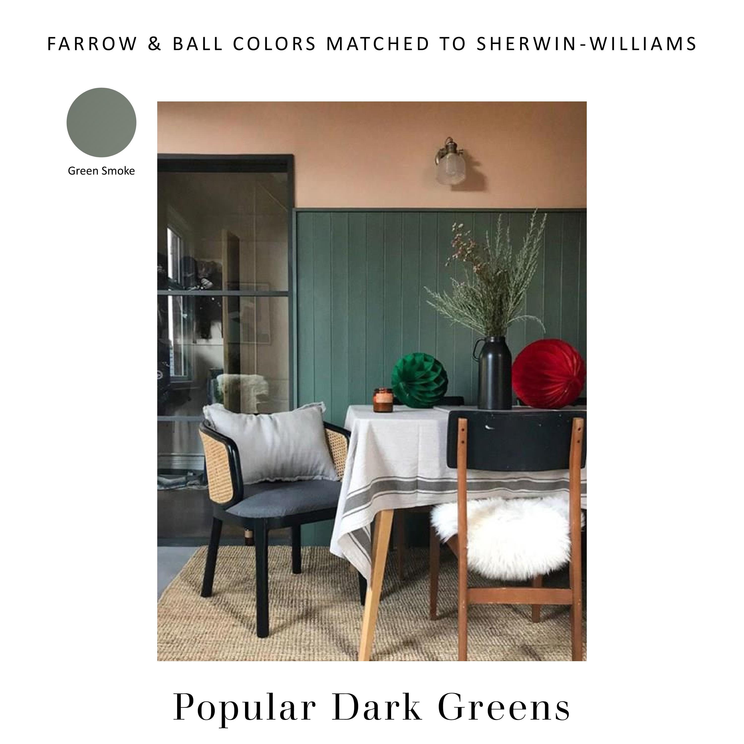 Farrow & Ball Matched to Sherwin Williams Farrow Ball Dupes Etsy