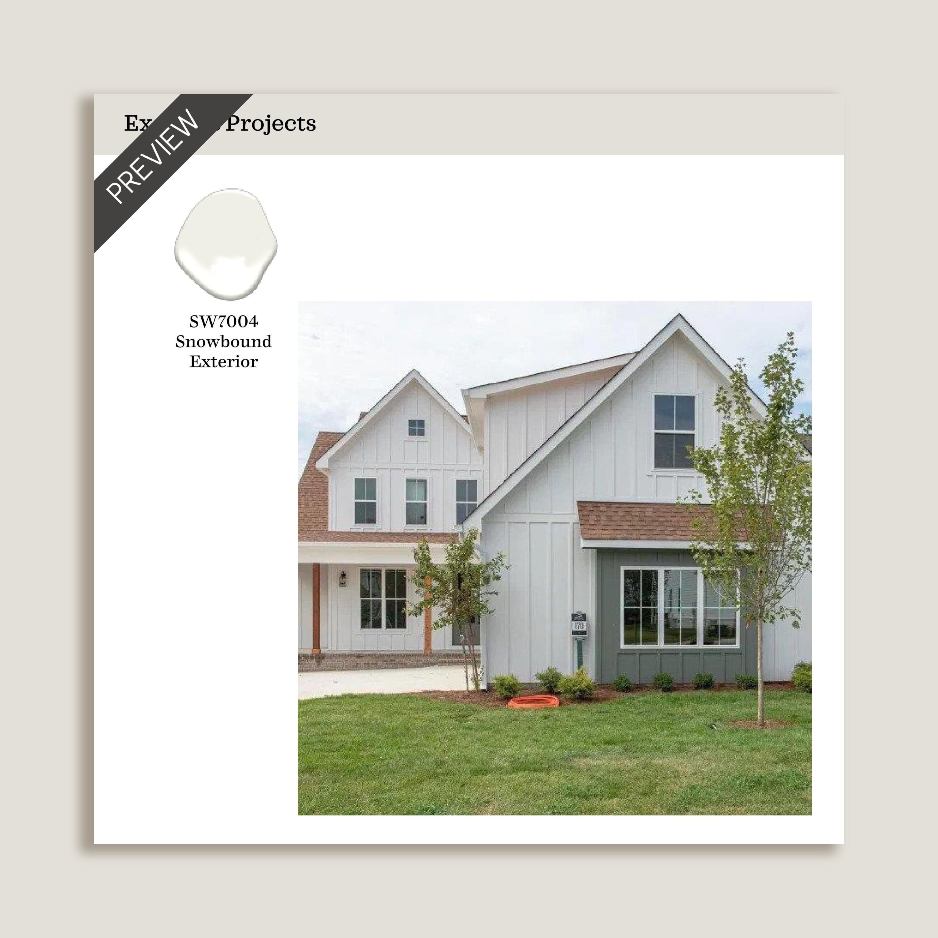 Sherwin Williams Snowbound Paint Color Palette, Snowbound Undertone ...