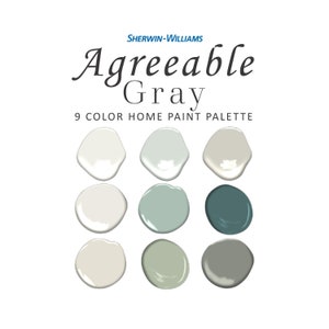 Sherwin Williams Agreeable Gray Paint Color Palette, Exterior, Cabinets, Living Room, Best Neutral Whole House Interior Paint Colors 2023