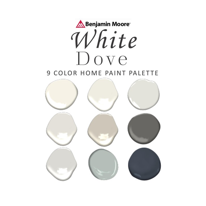 Benjamin Moore White Dove Paint Color Palette, Best Whites, Undertone