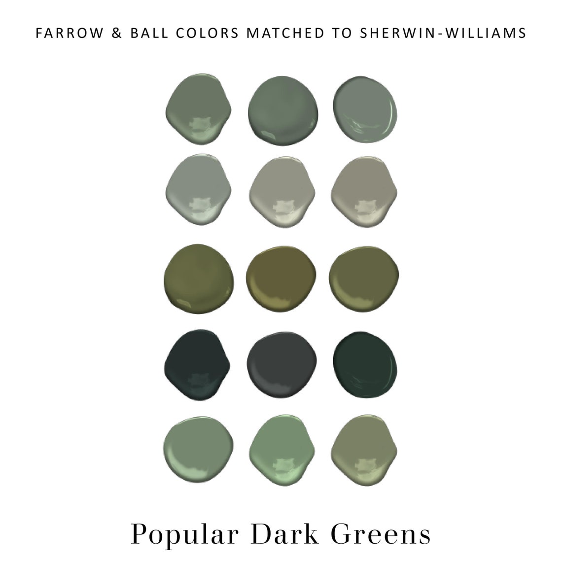 Farrow & Ball Matched to Sherwin Williams Farrow Ball Dupes Etsy