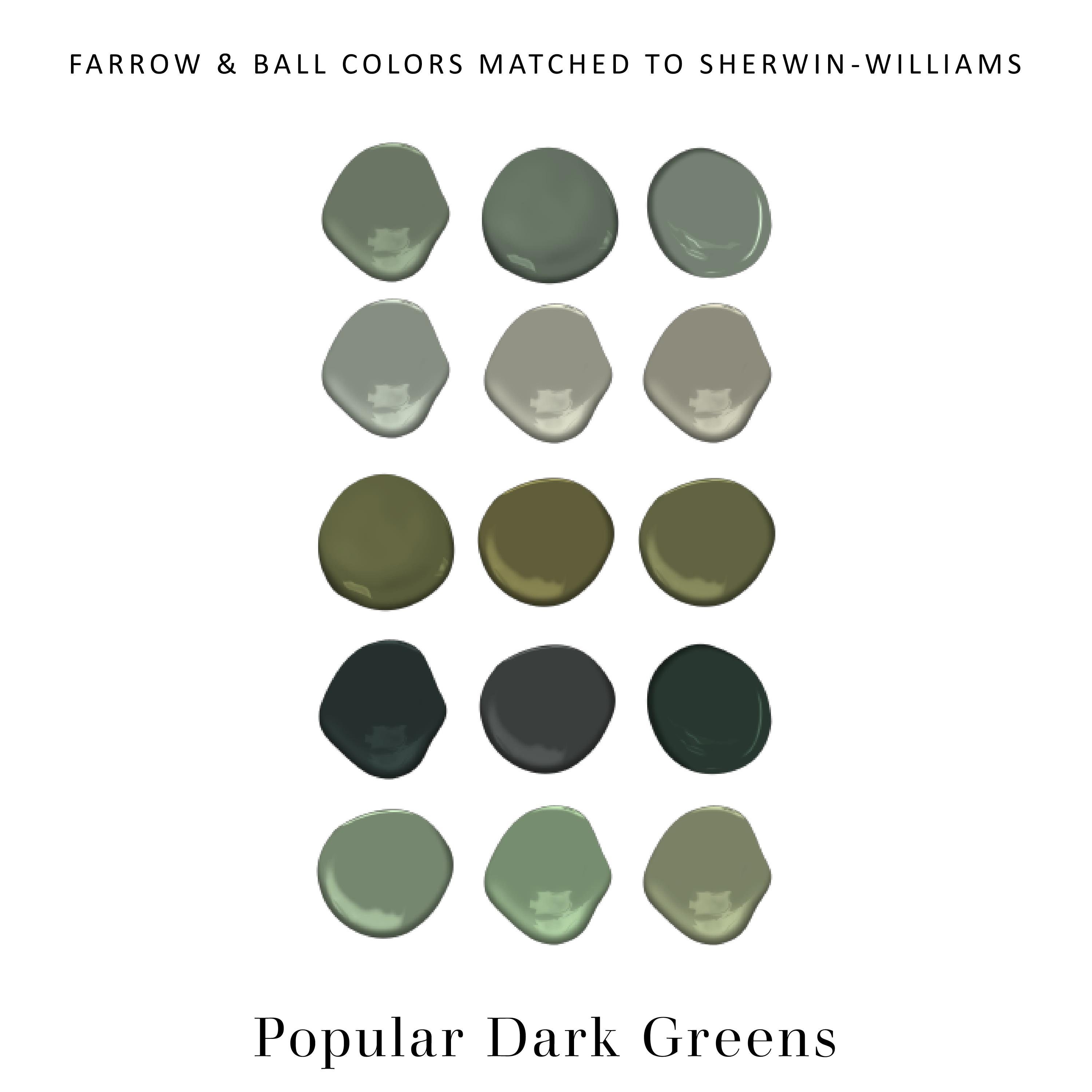 Farrow & Ball Matched to Sherwin Williams Farrow Ball Dupes Etsy
