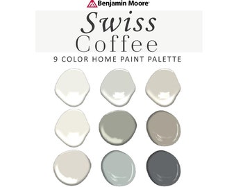 Benjamin Moore Swiss Coffee Paint Color Palette, Swiss Coffee vs White Dove, Swiss Coffee Undertone, 75 Strength, Whole House Paint Color
