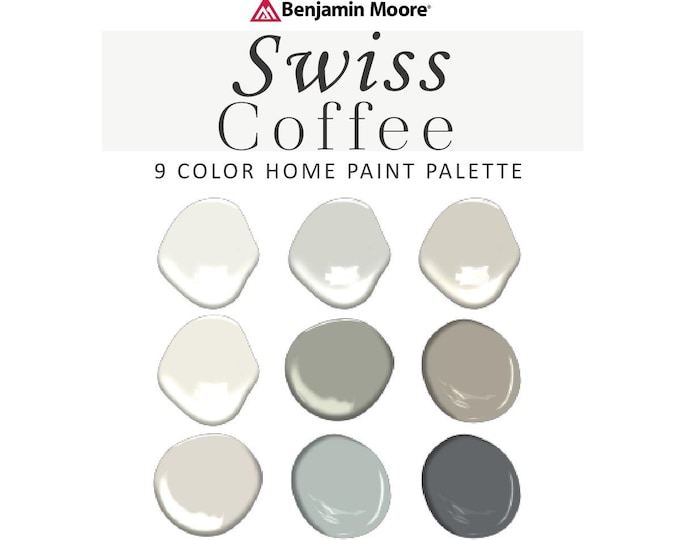Swiss Coffee Paint Palette, Benjamin Moore, Whole House Interior Paint ...