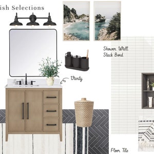 Modern Farmhouse Bathroom Design, Gray Bathroom Design, Neutral Bathroom Design, Coastal Bathroom Design, Bathroom Idea, Wood Vanity