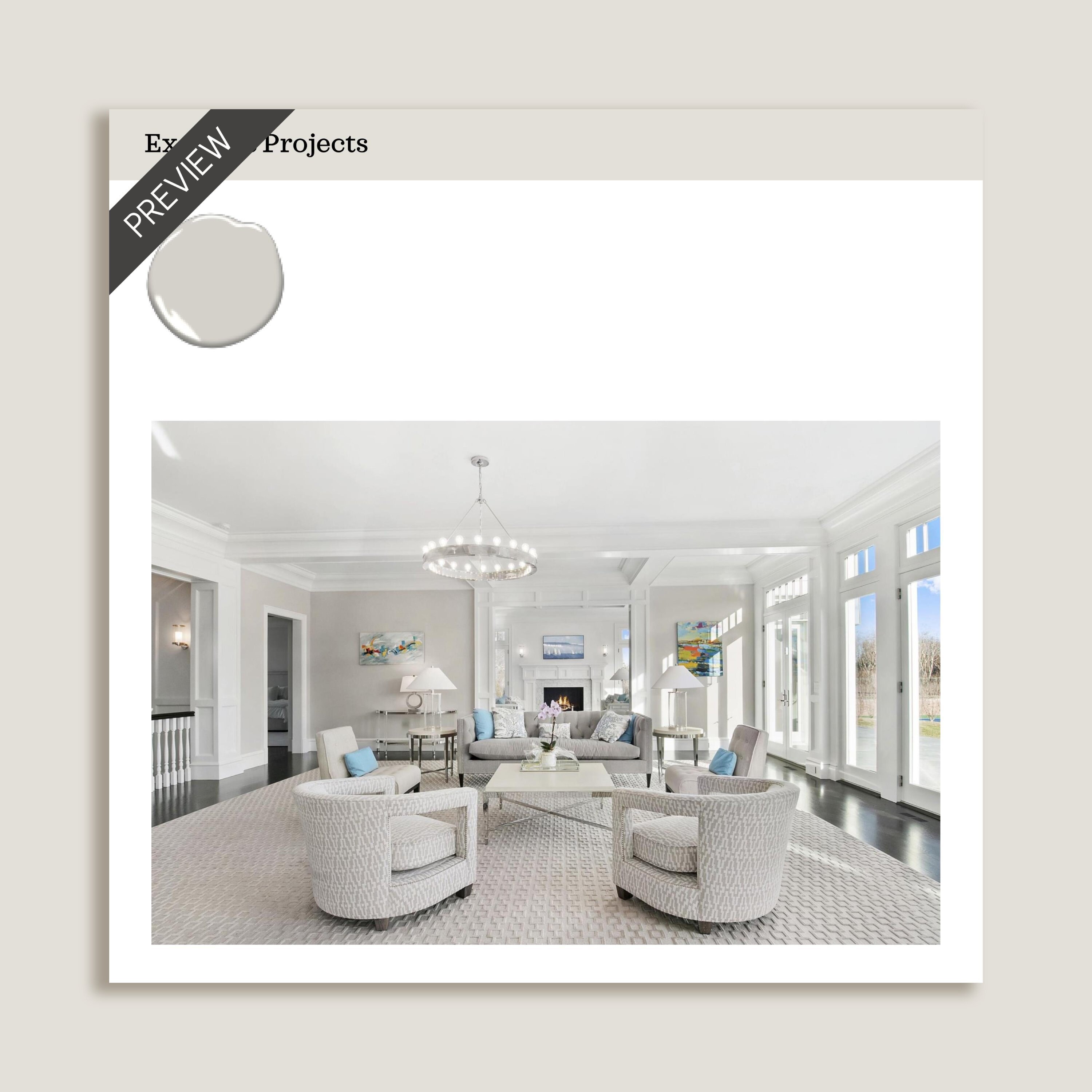 Classic Gray Paint Color Palette, Benjamin Moore, Classic Gray 1548