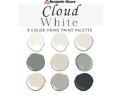 Cloud White Paint Color Palette, Benjamin Moore, OC-130, Cloud White Undertone, Cloud White Kitchen Cabinet, Whole House Paint Color 2023