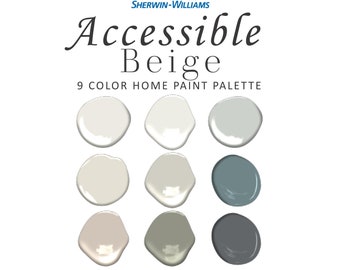 Sherwin Williams Accessible Beige Paint Color Palette, Cabinet, Exterior, Sea Salt, Snowbound, Coordinating Whole House Neutral Paint Colors