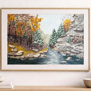 Carpathian Mountain River Wall Art, Forest Stream Printable, Moody Nature Decor (Digital Download)