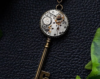 Dragon Key Necklace • Key Pendant In Fantasy Style • Dragon Guardian • Jewelry With Dragons •