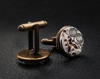 Boutons de manchette en laiton style steampunk Boutons de manchette pour chemise Accessoire de vêtement homme Minimalisme de bureau Mode Steampunk Fête punk steampunk