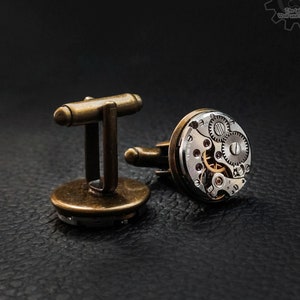 Boutons de manchette en laiton style steampunk Boutons de manchette pour chemise Accessoire de vêtement homme Minimalisme de bureau Mode Steampunk Fête punk steampunk image 1