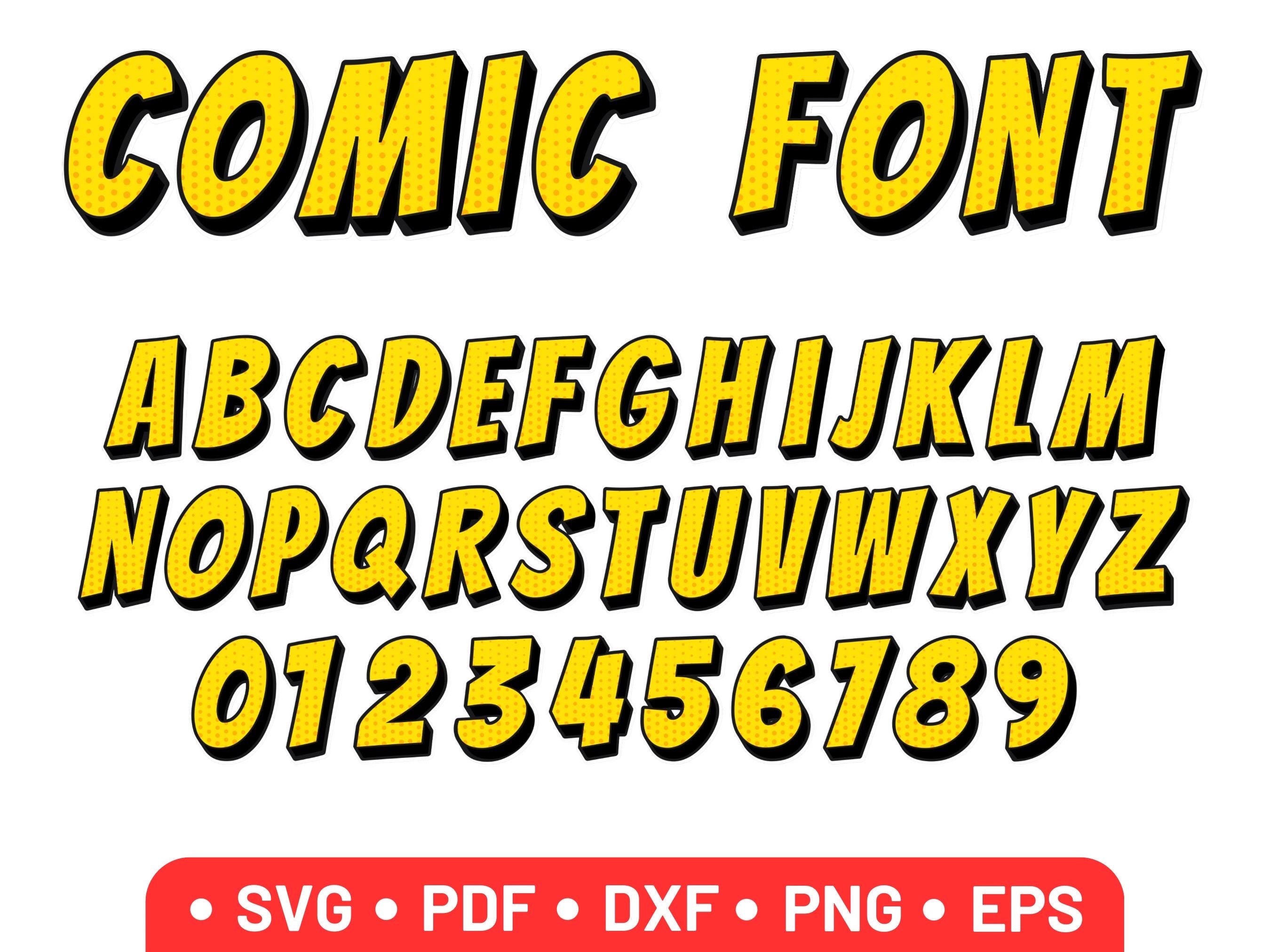 Comic Font SVG - Comic Bubbles Clipart - Kids Font - Hero Alphabet Font ...