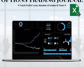 Options Trading Journal | Customize Trading Dashboard | Trade Analysis Chart | Monthly Trading Report | Excel Options Trading Journal |