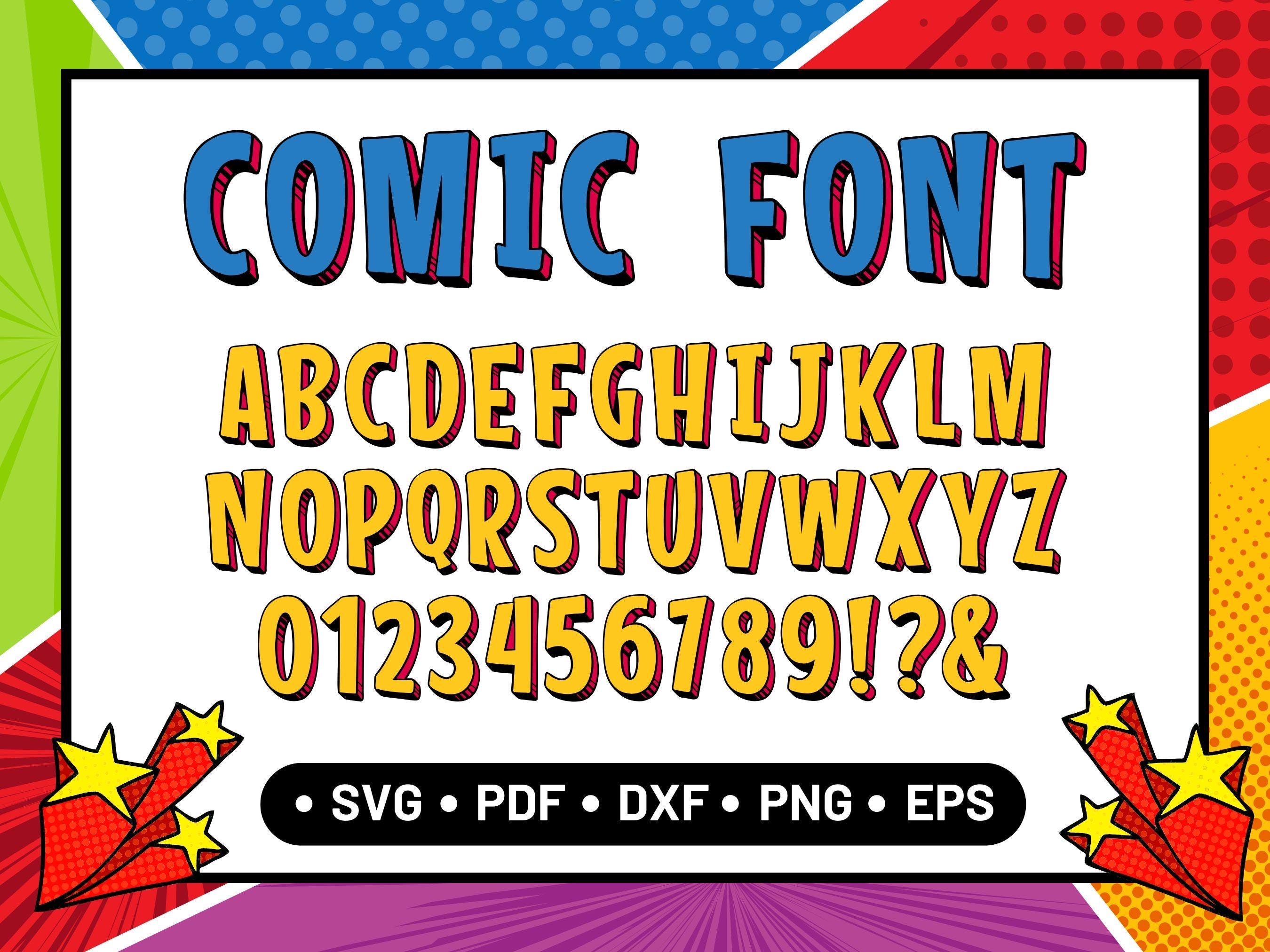 Comic Font SVG - Comic Bubbles Clipart - Kids Font - Hero Alphabet Font ...
