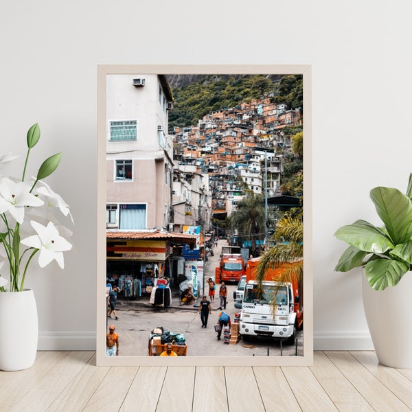 Busy Street In Rocinha | Rio de Janeiro Poster, Favela Art, Brazil Print, Brazilian Photography, Travel Poster, Wall Art For Living Room