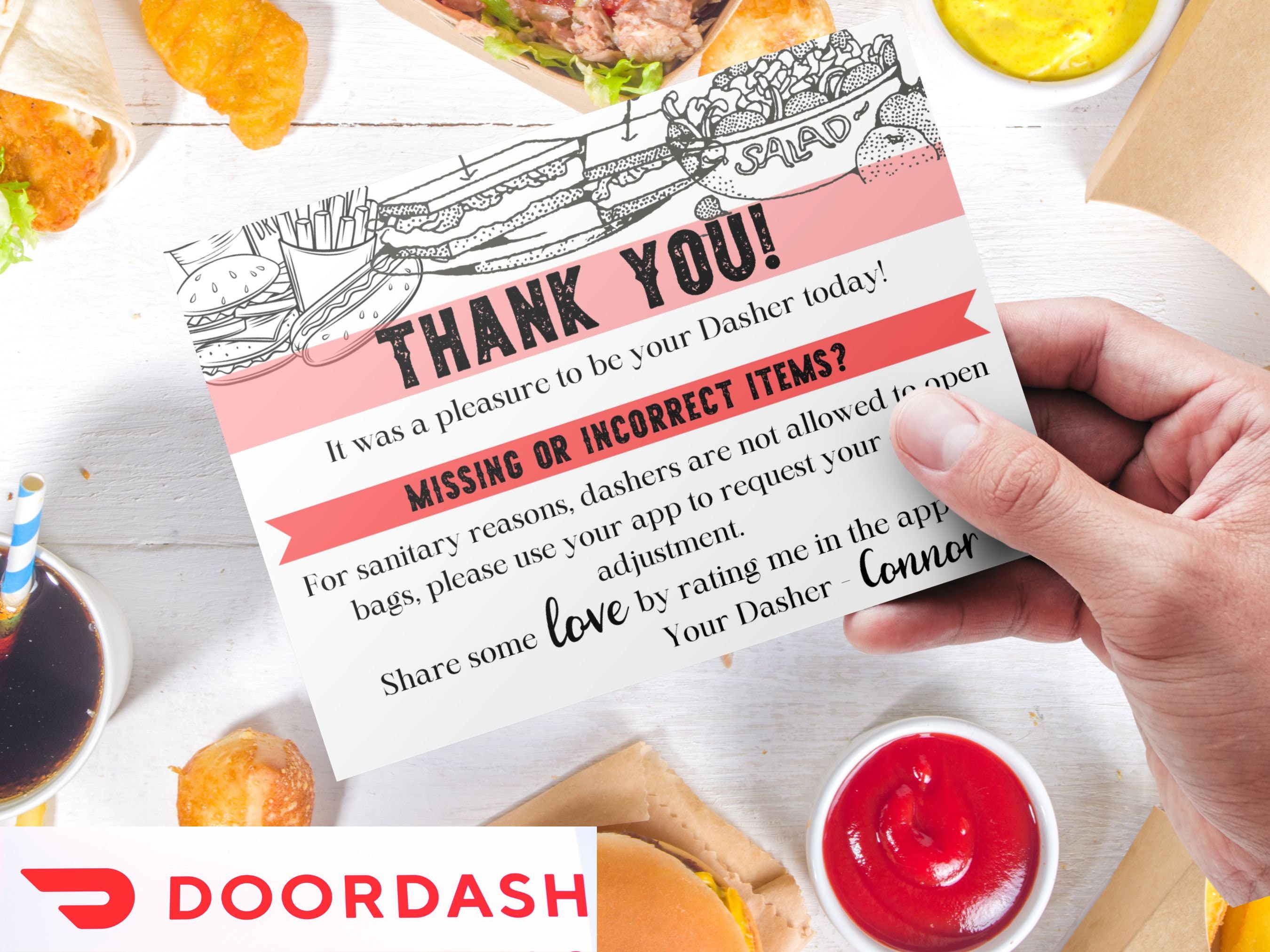 Personalized Doordash Thank You Digital Download (Instant Download) 