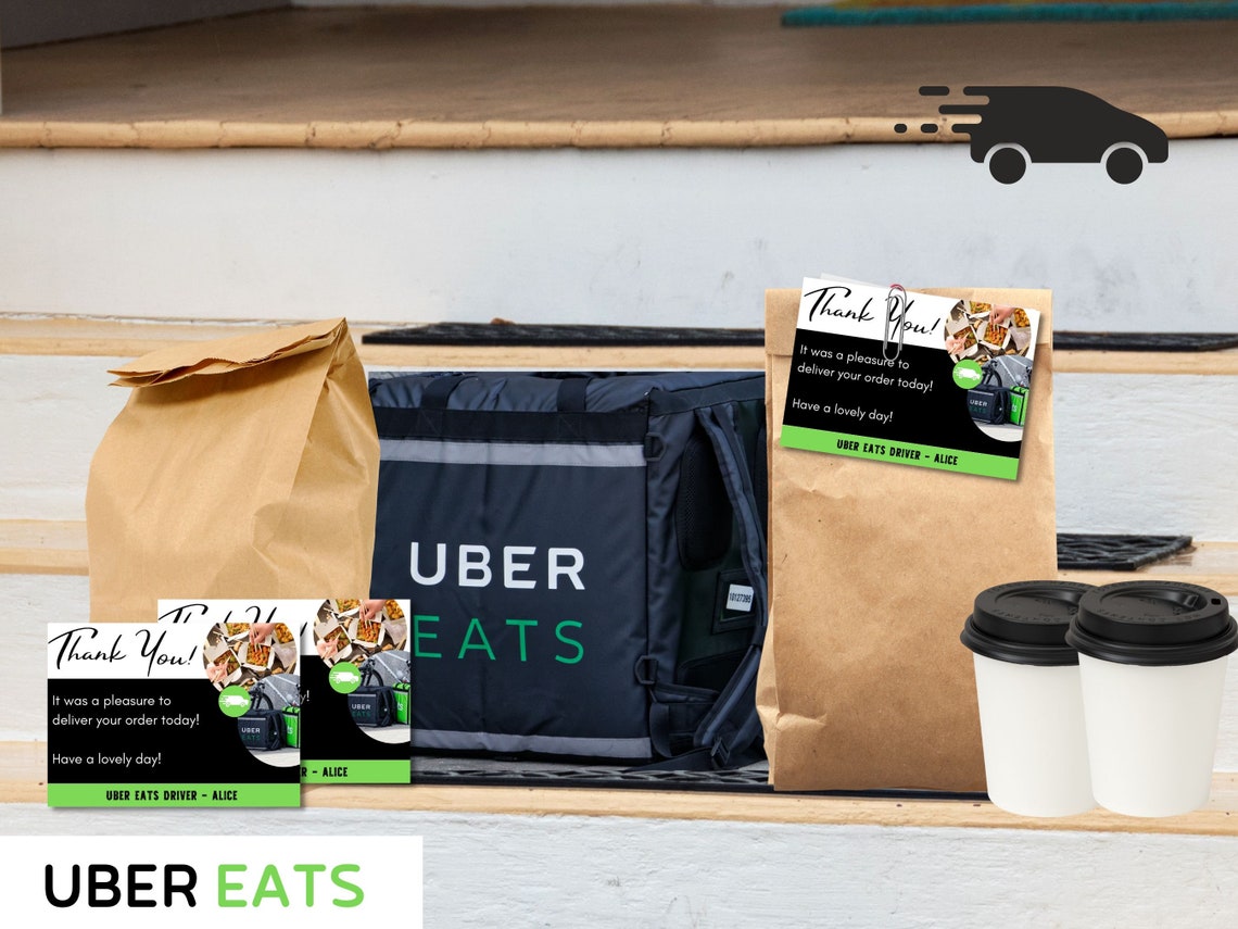 Uber Eats Food Delivery Thank You Card Uber Eats Delivery Thank You