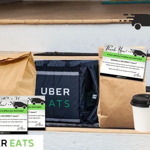 Uber Eats Delivery Thank You Cards Covid Safety Notice Card Food ...