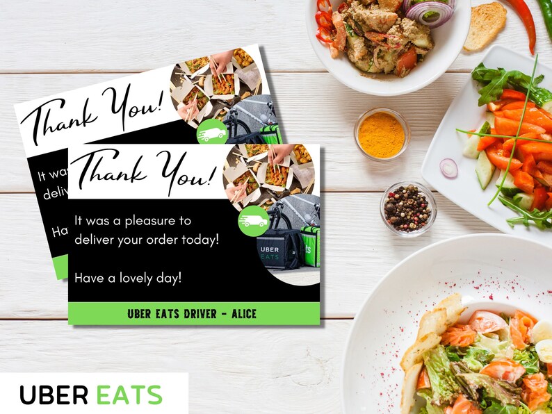 Uber Eats Food Delivery Thank You Card Uber Eats Delivery Thank You