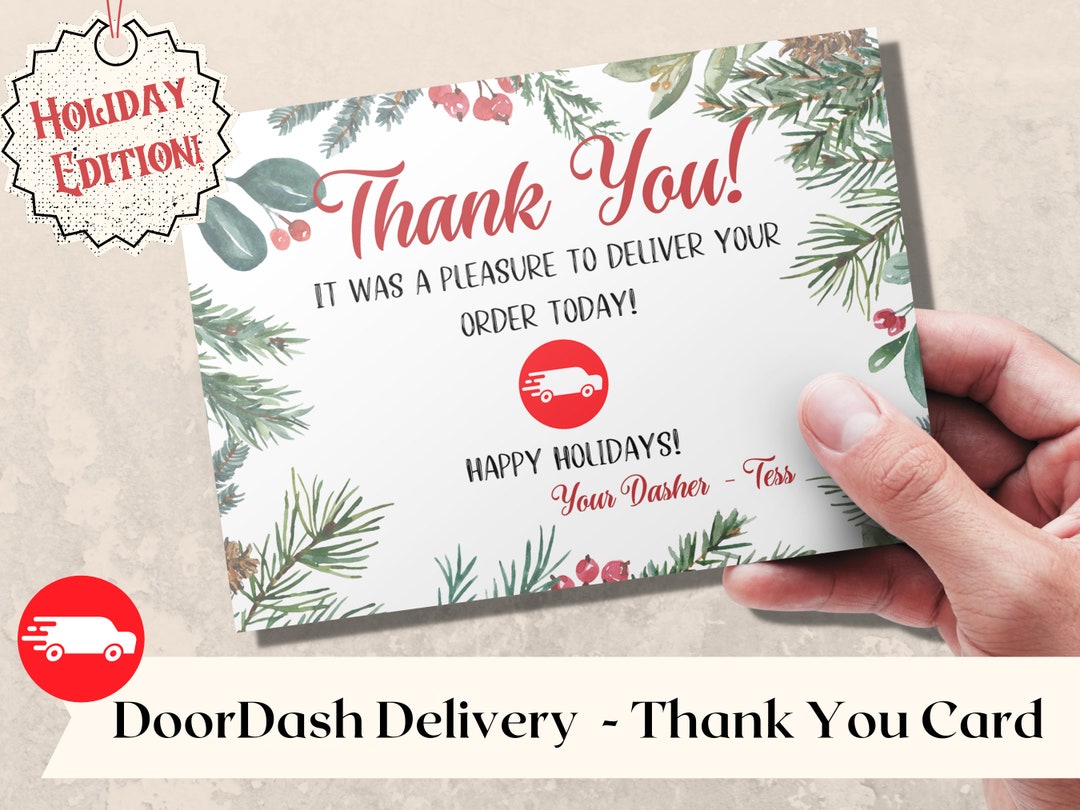 Christmas Doordash Rating Cards Food Delivery Happy Holidays Doordash