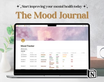 Diario dell'umore Notion, Modello nozione, Rilevatore dell'umore, Diario dell'umore, Pianificatore della vita Notion, Rilevatore dell'umore quotidiano, Calendario delle nozioni, Rilevatore dell'umore delle abitudini