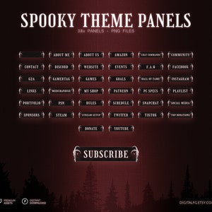 Red Spooky Theme Stream Panels (x38) | Skull Hands With Dark Red Tones ...