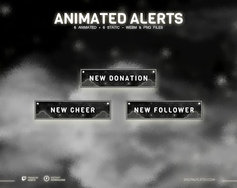 Cozy Night Animated Stream Alerts for TWITCH | Streamlabs and StreamElements, Twitch Stream Alerts, Cute Starry Night Alerts, Glowing Stars