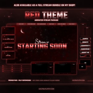Red Theme Animated Stream Alerts for TWITCH | Streamlabs and ...