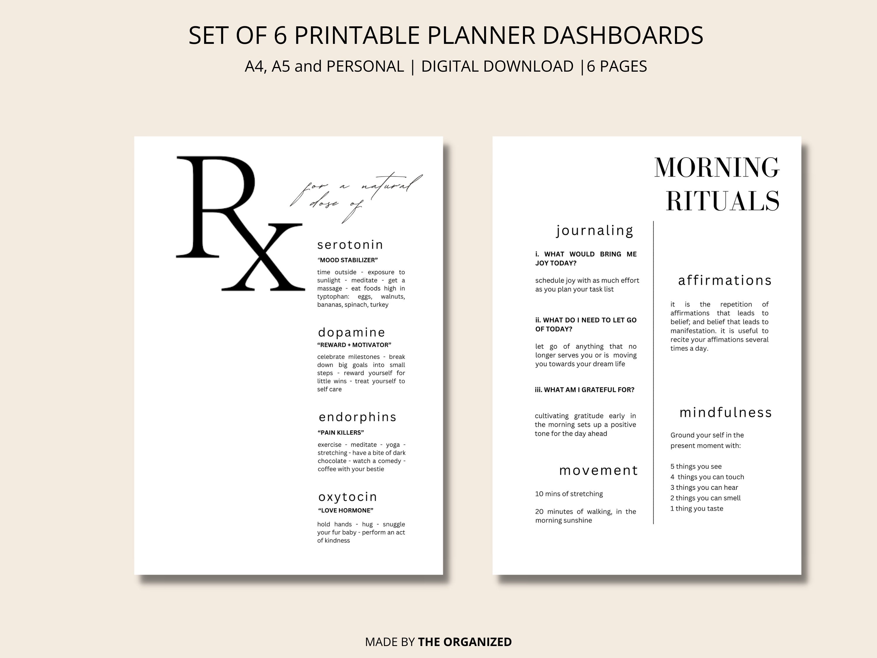 Minimal Aesthetic Digital Printable Planner Inserts - Etsy