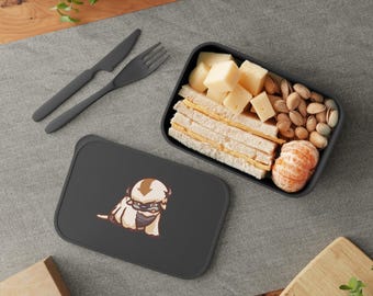 Caja bento personalizada con personajes de anime, banda y utensilios / Bento PLA / Regalo para ella y para él