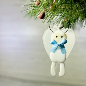 Boy Angel Fused Glass Christmas Ornament Xmas tree ornaments Holiday ornamnet Christmas decoration