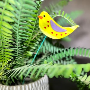 Glass plant stakes glass stake plant decor plant decorations plant stake glass plant decor fusedglass plant stakes bird plant stakes