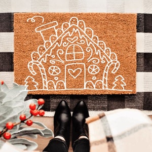 Gingerbread House Doormat | Winter | Custom Doormat | Holiday | Gift Idea | Christmas |