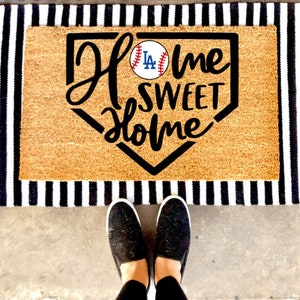 Home Sweet Home Dodgers Doormat | Custom Doormat | Gift Idea | Sports