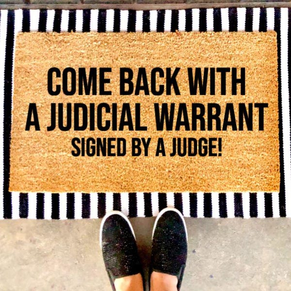 Come Back with a Warrant Doormat | Maga | ICE | Immigration | Gift Idea | Funny | Adult  | Migrant