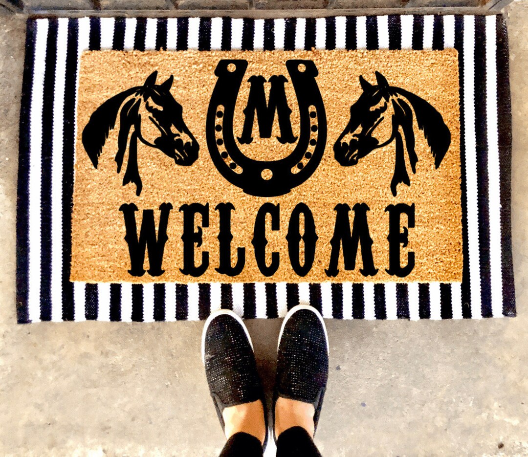 Ranch Horse Doormat Doormat Animal Print Country Western Ranch Farm