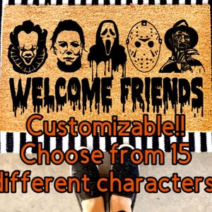 Welcome Friends Horror Movie Custom Doormat | Halloween | Fall | Custom Doormat | Holiday | Gift Idea | Halloween |