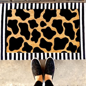 Cow Print Doormat | Animal Print | Western | Ranch | Farm | Custom Doormat | Holiday | Gift Idea |