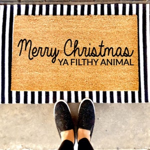 Merry Christmas Your Filthy Animal Doormat | Winter | Custom Doormat | Holiday | Gift Idea | Christmas | Elf