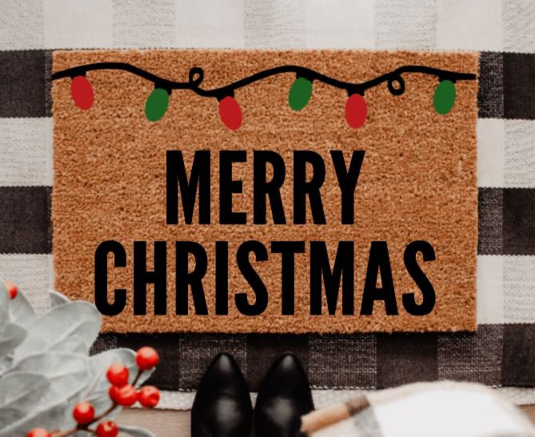 Frohe Weihnachten mit Lichter Fußmatte Winter Individuelle Fußmatte 