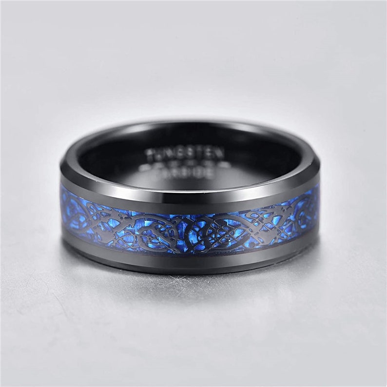 Blackblue Couple Ring Set Couple Ring Personalized Gift Etsy