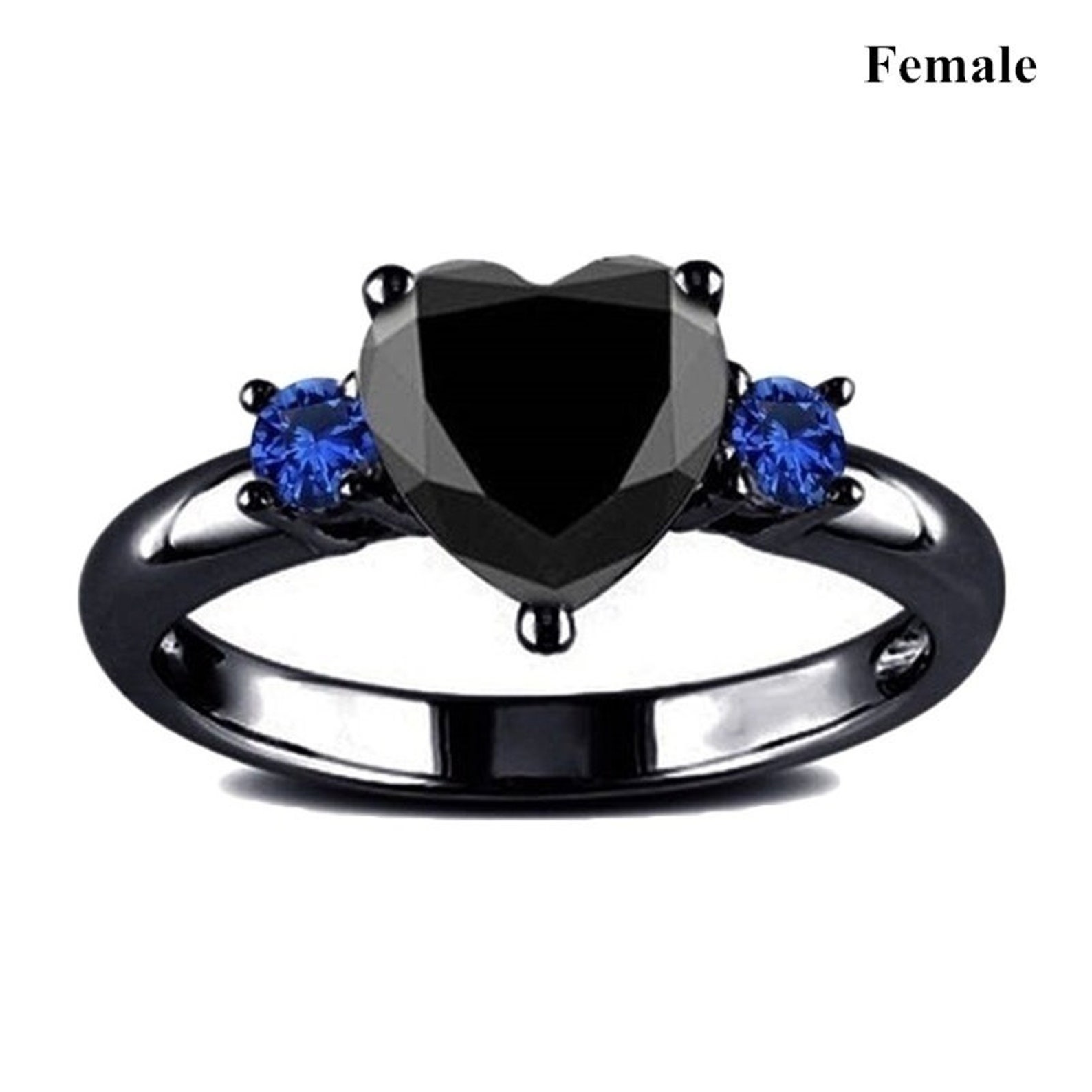 Blackblue Couple Ring Set Couple Ring Personalized Gift Etsy