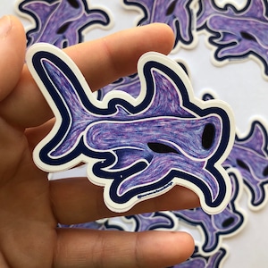 Hammerhead Sticker, Vinyl Sticker, Car Decal, Laptop Decal, Water bottle, Ocean Sticker, 3 Inch Sticker