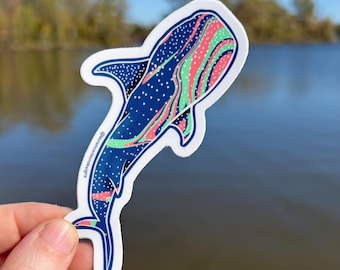Whale Shark Vinyl Sticker, Car Decal, Laptop Decal