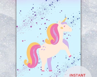 Kids Unicorn Art Poster