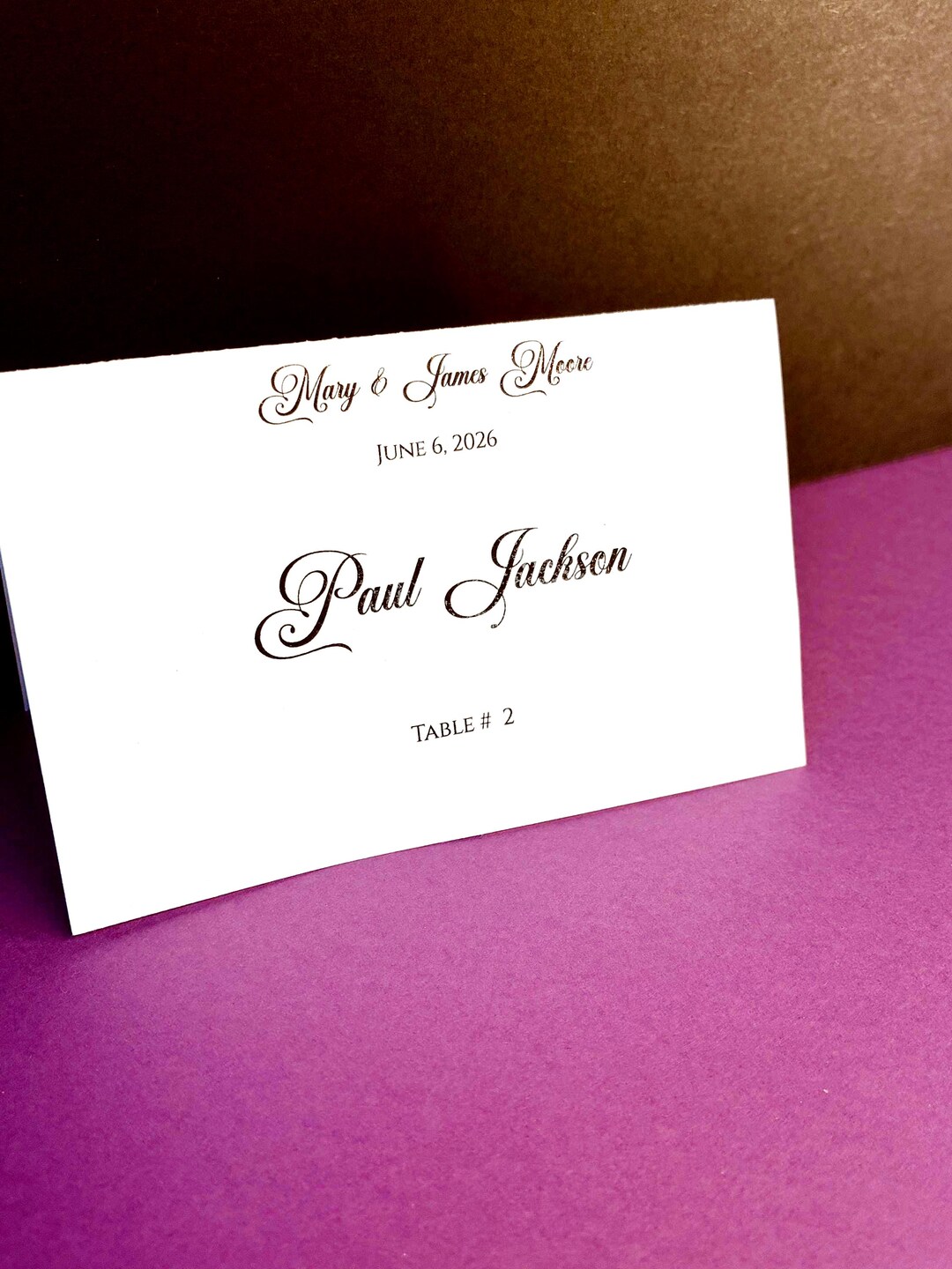 Vip Wedding Table Card Custom Table Cards for Wedding With QR for Pictures on Back - Foiled ...