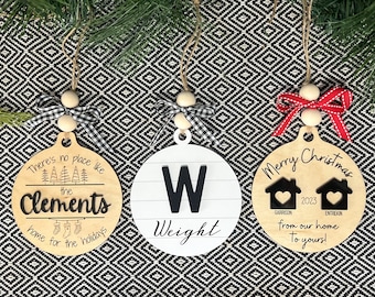 Custom Christmas Ornaments, Neighbor Ornaments, Friend Ornaments, Last Name Ornaments