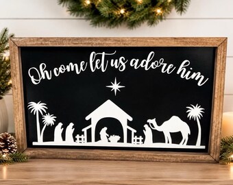 3D Nativity Scene Wood Sign, Christmas Decor