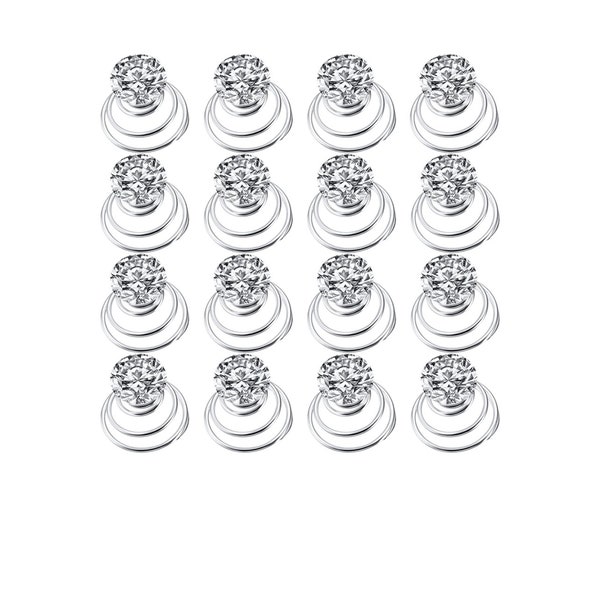 60 pieces crystal twisters set spiral hair pin silver coil for wedding,bridal,party